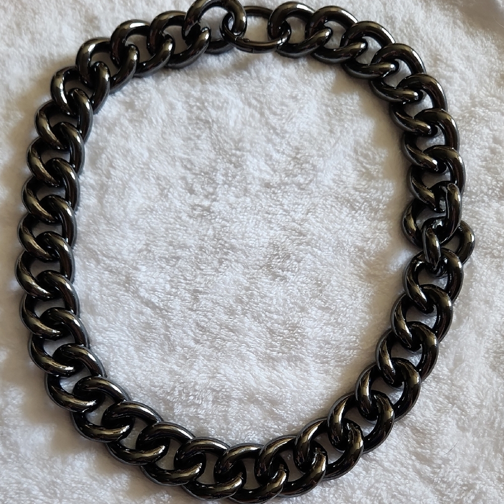 Men's Dark Silver Chain Necklace